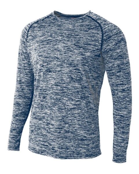 A4 Long Sleeve Raglan Space Dye Shirt
